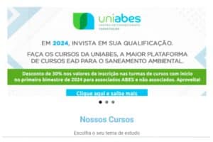 Leia mais sobre o artigo A Uniabes encontra-se com as inscrições abertas para Cursos EAD voltados ao Saneamento Ambiental