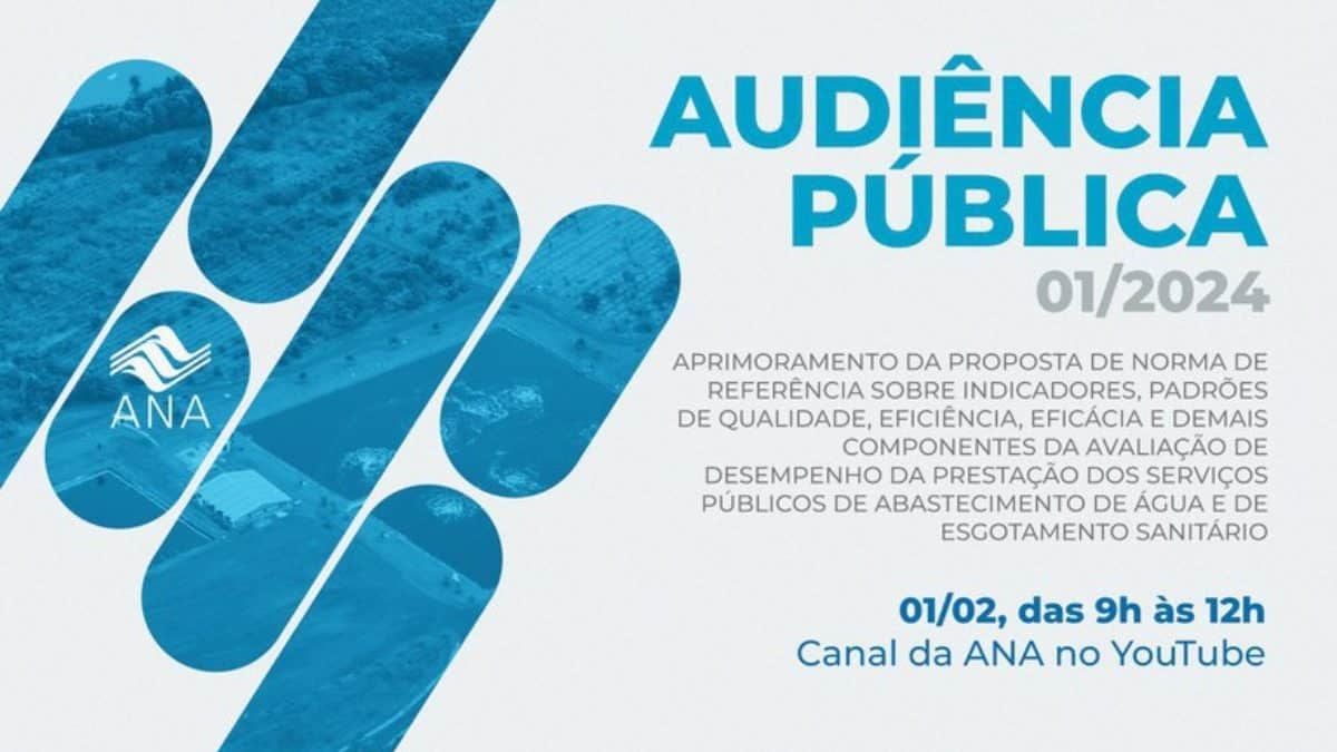 Audiência Pública 01/2024 – Dia 01/02, das 9h às 12 h no Canal da ANA no Youtube