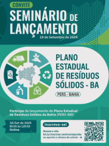 Leia mais sobre o artigo Participe do Seminário de Lançamento do Plano Estadual de Resíduos Sólidos da Bahia