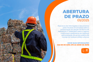 Leia mais sobre o artigo Prazo para municípios enviarem comprovação da adoção da NR da ANA | 11/07/2025