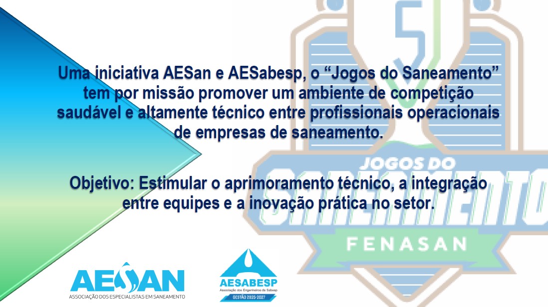 Boletim do Saneamento e Apecs apoiam institucionalmente a AESan e os “Jogos do Saneamento”